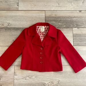 Tulle Wool Peacoat Size Small Red